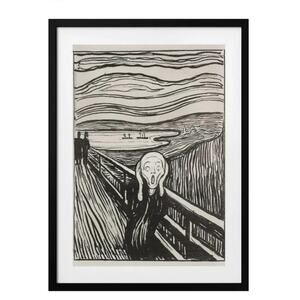THE SCREAM by Edvard Munch Black Framed Famous Powerful Art Print 15.5" by 12"